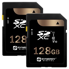 Synergy Digital 128GB Secure Digital SDXC UHS-I Memory Cards, Compatible with Olympus OM-D E-M5 Mark II Mirrorless Digital Camera - Class 10, U1, 100MB/s, 300 Series - Pack of 2