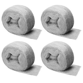 Steel Wool #0000 4 pcs,3.1" x13 Ft Wool for Gap Fill Fabric,Keep Mice Away from Holes, Siding, Pipeline, Vents in Garden, House, Hardware DIY Kit