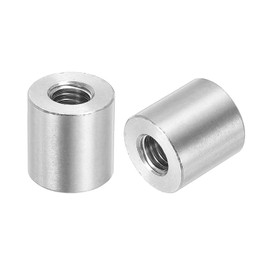 QUARKZMAN Pack of 4 M10 Round Connecting Nuts, 304 Stainless Steel Coupling Nut 20 mm/0.8 Inch Length Sleeve Rod Pin Nut for Bracket, M10 x 20 x 20 mm