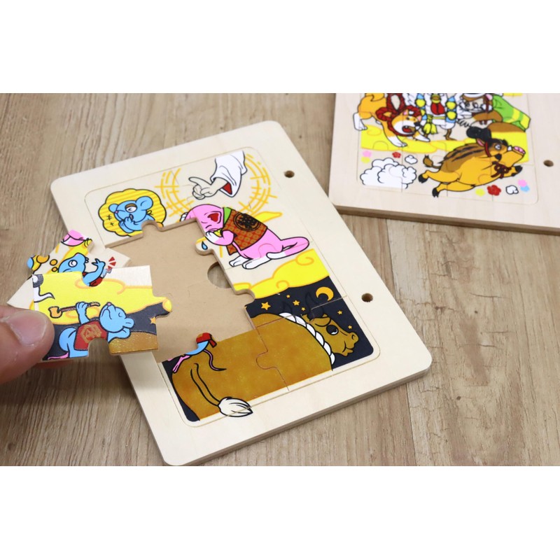 Japanese Wooden Puzzle Picture Book The Beginning of the Chinese