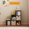 OSCHF Ladder Cube Storage Bookcase - Wooden L-Shaped 3-Tier Corner