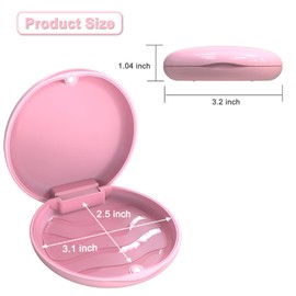 Retainer Case Orthodontic Dental Case: BVN Slim Braces Case, Mouth Guard Case, Denture Box, Teeth Aligner Case, Night Guard Case Container Storage Holder Pink