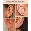 WATEFOER 3 Pairs of Earrings Gold Silver Set 14K Gold-Plated