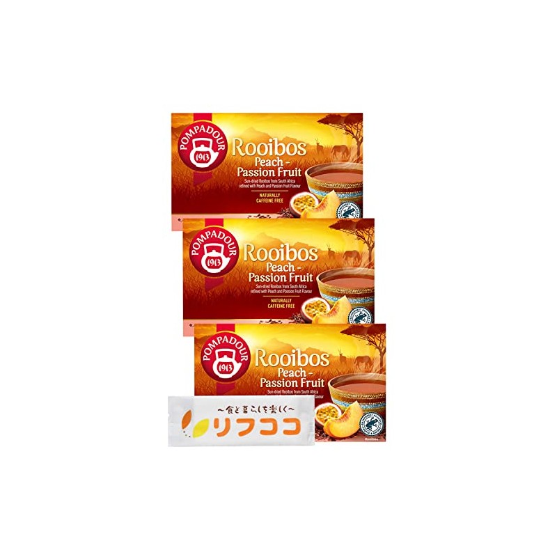 Pompadour Rooibos Tea Peach & Passion Fruit, 1 Box (20