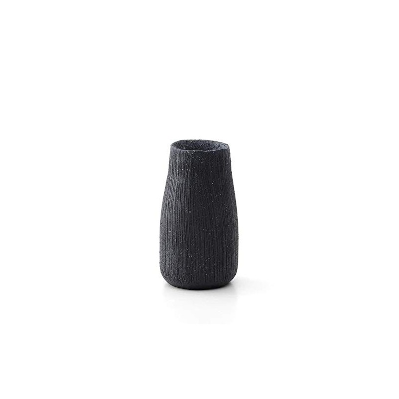 Marui Pottery MR-11-7314 Shigaraki Ware Hephimon Flower Base Large Black