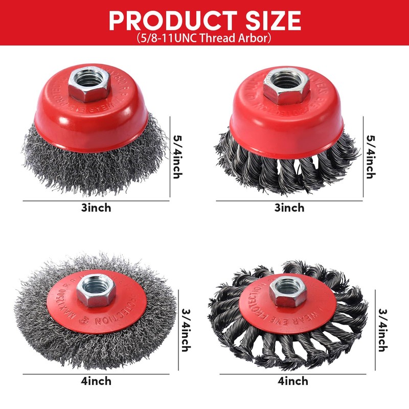 12 Pack Wire Wheel for Angle Grinder, 4-1/2" Heavy Duty