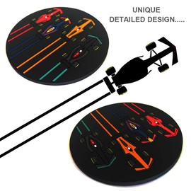 Coaster Racing Car Compatible with Formula One F1 Tire Drink Beverage Surface Desk Protector F1 Driver Team Fan Gift Accessory (ONE Coaster)