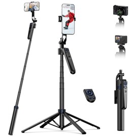 TELESIN Smartphone Tripod, Selfie Stick, 360°AI Automatic Face Tracking, Lightweight for iPhones, Smartphones, Gimbal, Gesture Control, Anti-Vibration, 4-Axis Stabilizer, 270° Pan, 360° Tilt, Bluetooth Remote Control, One Handheld, Stable Shooting, Vlog, Video Shooting, Travel, Smartphone Tripod, 1/4-Inch Screw, iPhone/Android Cameras/Mirrorless Equipment For beginners and professionals
