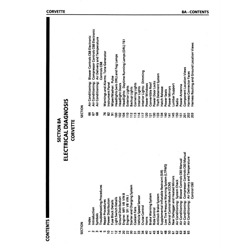 1990 Corvette Electrical Diagnosis Service Manual Supplement