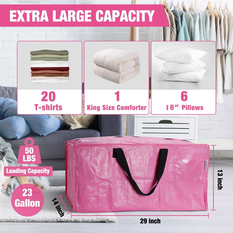 WORKPRO 6 Pack Extra Large Moving Bags with Zippers &