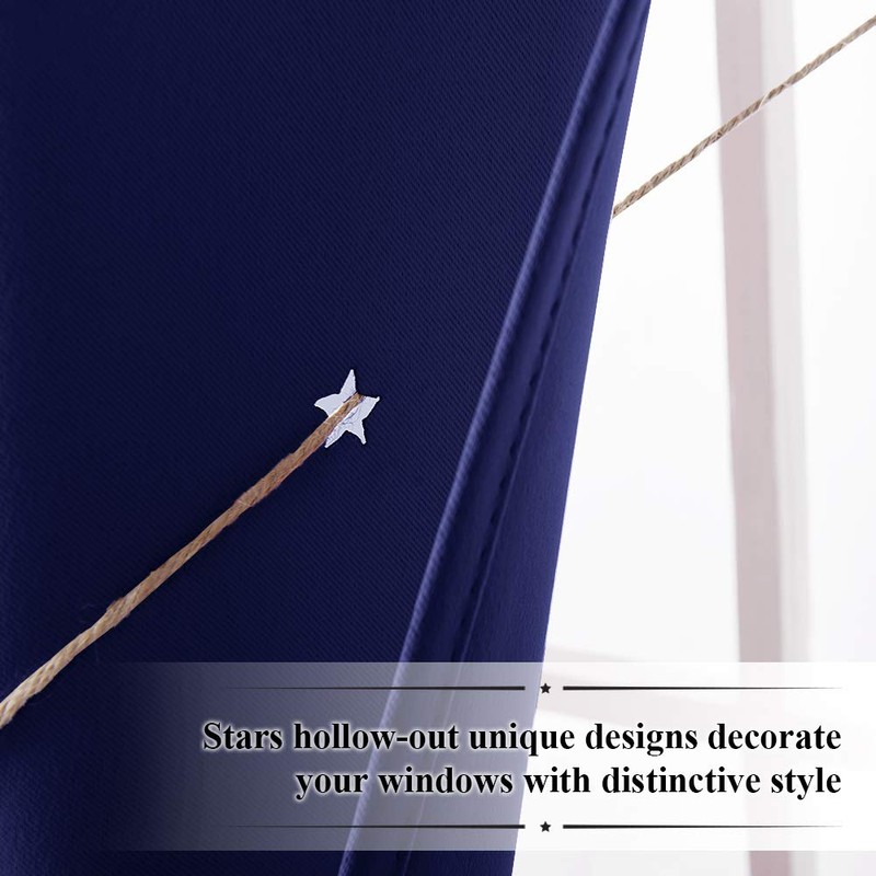 NICETOWN Kids Blackout Curtains for Bedroom - Hollow Star Space