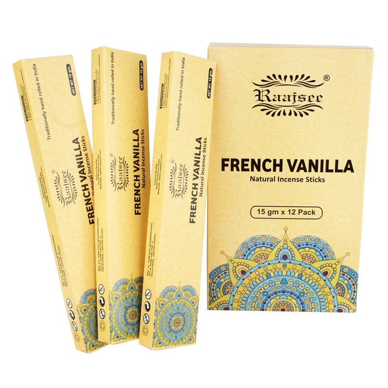 Raajsee Incense Sticks 12 Pack Set 15gm Each, -100% Organic