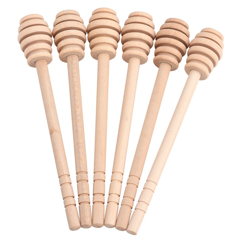 50Pcs/set Household Wooden Jam Honey Dipper Jar Dispensing Collecting Stirring