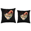 Cherry Shrimp Eating Ramen Throw Pillow
