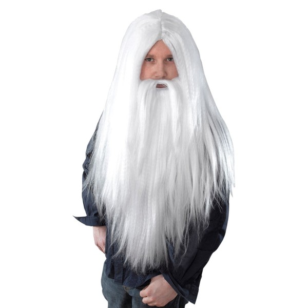 Bristol Novelties Wizard Wig and Long Beard (White)