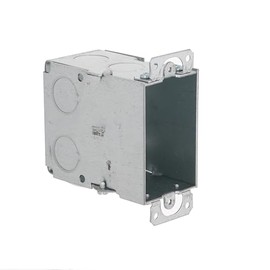 Hubbell-Raco 8590 3-1/2-Inch Deep Switch Electrical Box, Gangable with Plaster Ears and (8) 1/2-Inch Knockouts, 3-Inch x 2-Inch