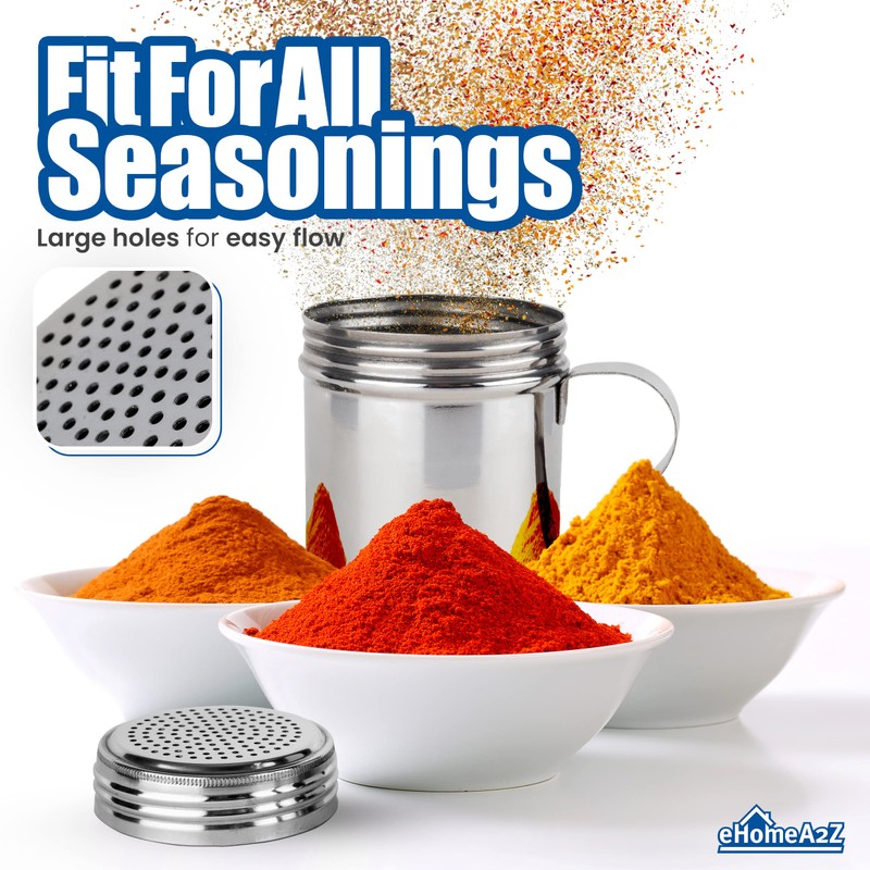 EHOMEA2Z Stainless Steel Dredge Shaker Ideal For Salt, Spice, Sugar,