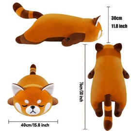 29.9 inch Red Panda Plush Toy Large Stuffed Animal Pillow Panda Plush Pillow Cuddle Pillow Cute Plush Red Panda Stuffed Red Panda Cushion Toys Christmas Birthday New Year Soft Gift for Girls Boys