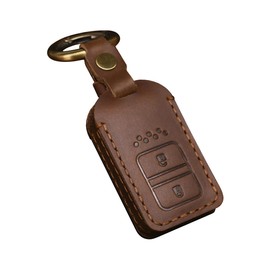 JSSD Smart Key Case for Cars, Replacement, Honda Key Case, For Honda, Easy to Wear, Convenient to Use, Genuine Leather, Present, Unisex (Brown)
