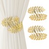 Pack of 2 Leaf Shape Tiebacks for Curtains Gold Curtain