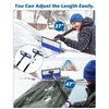 JOYTUTUS 47.7″ Extendable Snow Brush and Ice Scraper, 270° Pivoting