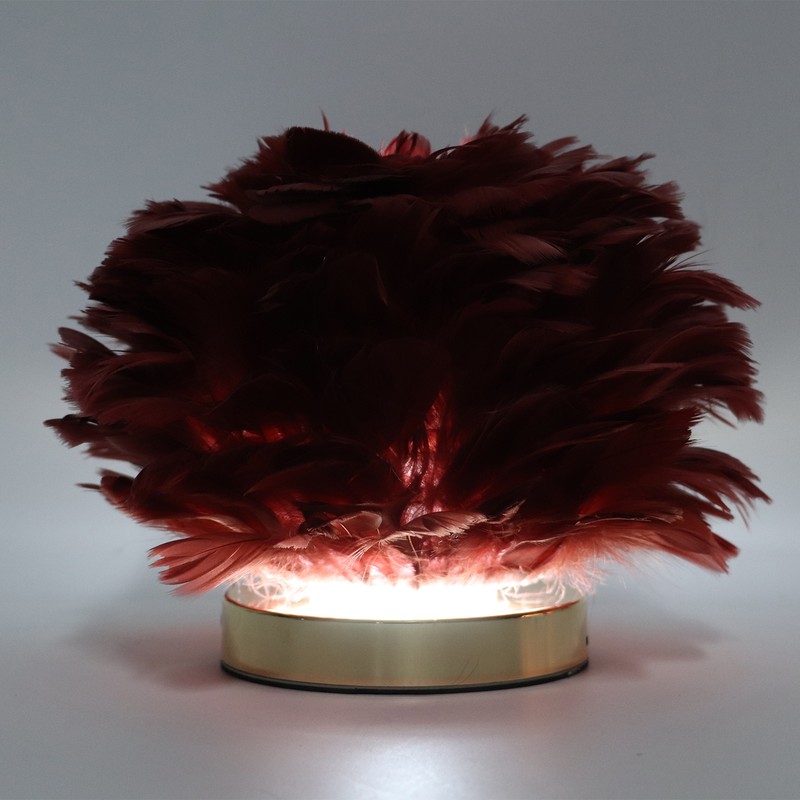 Feather Table Lamp Stepless Dimming USB Charging Touch Control LED