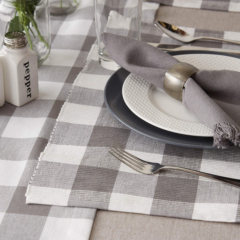 DII Buffalo Check Collection, Classic Farmhouse Tabletop Set, Placemat Set,