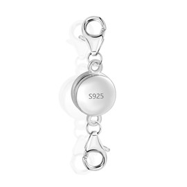 ALEXCRAFT 925 Sterling Silver Magnetic Jewelry Clasps Magnetic Necklace Clasps and Closures Sterling Silver Double Bracelet Necklace Lobster Clasp