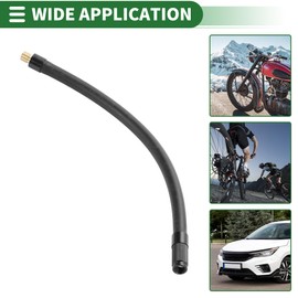 Motoforti Universal Tyre Inflator Extension Hose Air Compressor Extension Hose Adapter 10.24 Inch M8 x 0.8 10 mm OD Heavy Duty Rubber Hose Black Connector