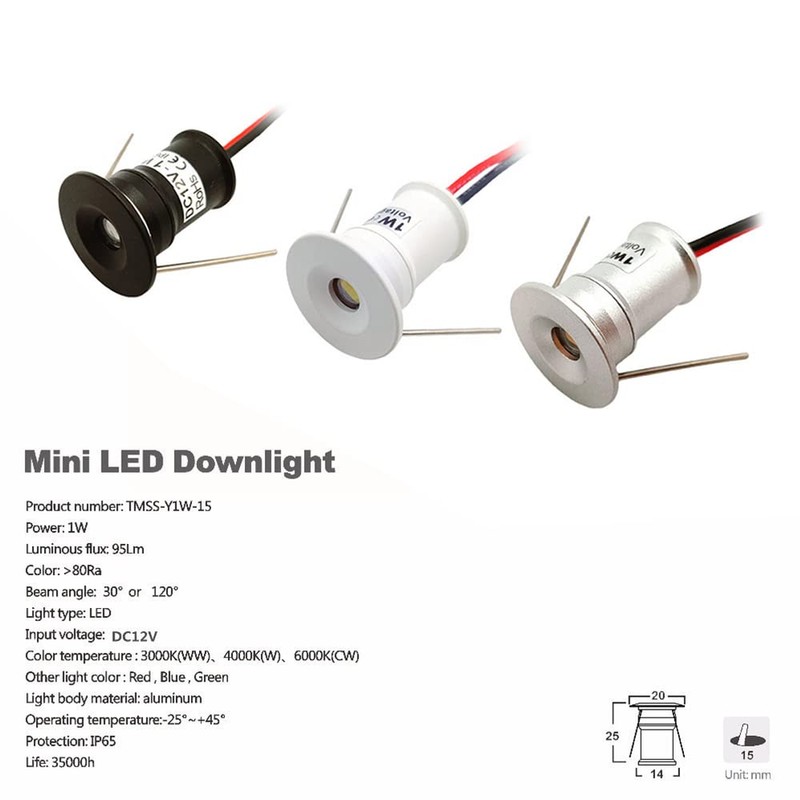 ruimeimei 9PCS 12V 1W Recessed Celling Light for Kitchen, Stairs,