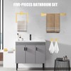 5 Piece Gold Towel Bar Set Bathroom Hardware Set Gold