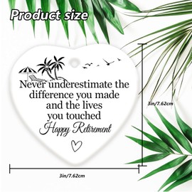 Retirement Gifts for Woman,Christmas Ornaments 2024,Never Underestimate The Difference You Made and The Lives You Touched,Happy Retirement Appreciation Gift for Retired Teacher Nurses Coworker Friends