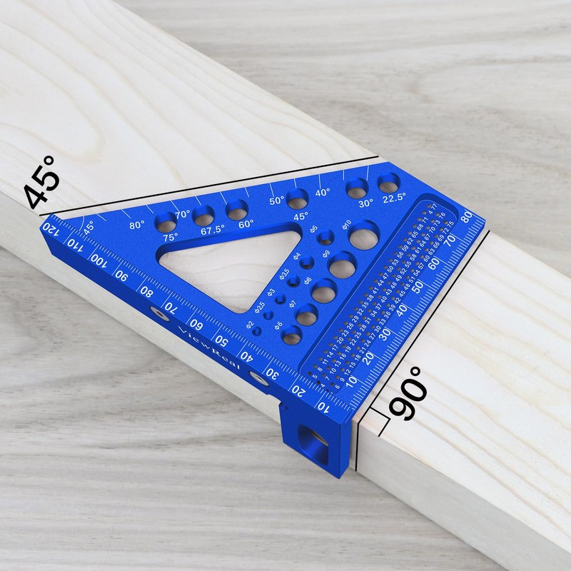 ViewReal Aluminum Carpenter Square with 3D Multi-Angle Layout Measuring Ruler