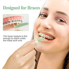 Lakeyface Hilos dentales para ortodoncia (300 unidades, con dispensador), para niños y adultos, palillos de hilo dental, bolsa de 50 unidades (paquete