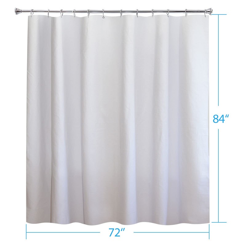 YISURE Cotton Fabric Shower Curtains, Extra Long 72x84 Inch All