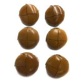 6 Pc 1-1/16'' Genuine Leather Button Set -Natural Tan Button - Ideal Leather Replacement for Your Favorite Harris Tweed, Camel-Hair