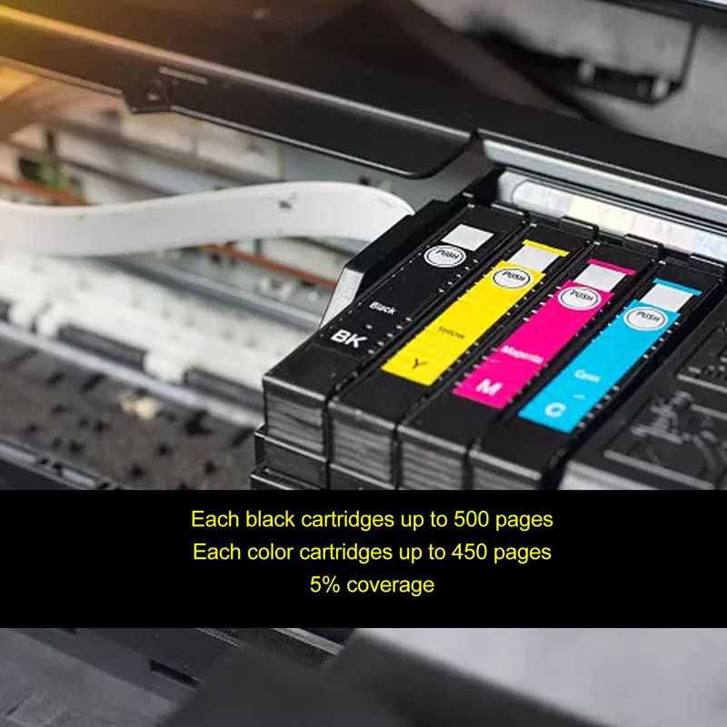 4Pcs Ink Cartridges Compatible Refill Replacement 4 Colors BK C