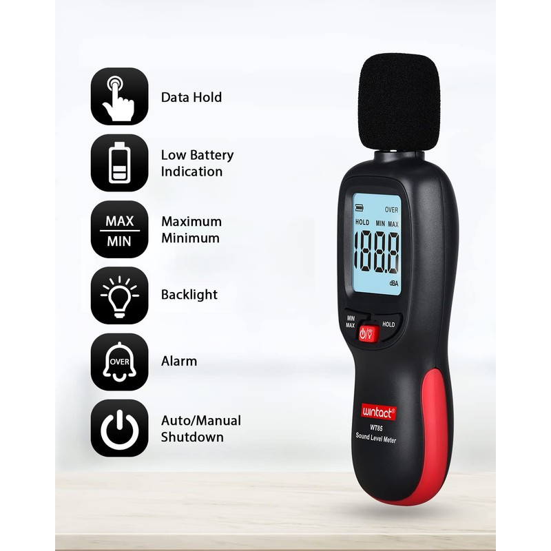 Simple Digital Sound Meter for Home Use, Maximum Value Hold