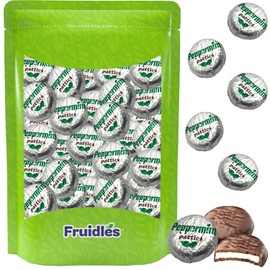 Fruidles Rich Peppermint Patties Party Bag Fillers, Individually Wrapped Silver Foils, Kosher Certified Dairy (2 Pounds)
