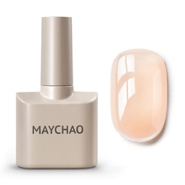 MAYCHAO 15ML Clear Nude Builder Nail Gel 7 in 1 Nude Builder Strengthener Gel Nail Polish for Nail Extension, Hard Gel Builder Base Gel Rhinestone for Valtines Home Manicure, 0.5 OZ-26