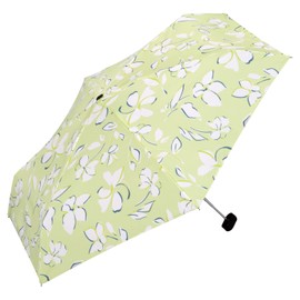 Wpc. 6232-263-002 Rain Umbrella, Silhouette Flower, Mini, Green, Folding Umbrella, 19.7 inches (50 cm), Unisex, For Rain or Shine, Floral, Natural, Adult, Cute, Compact, Square Type, Storage Case,