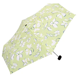 Wpc. 6232-263-002 Rain Umbrella, Silhouette Flower, Mini, Green, Folding Umbrella, 19.7 inches (50 cm), Unisex, For Rain or Shine, Floral, Natural, Adult, Cute, Compact, Square Type, Storage Case,