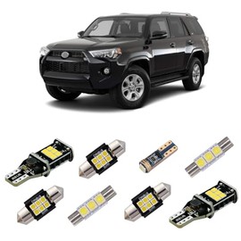 iBrightstar Kit de bombillas LED Canbus superbrillantes de repuesto para luces interiores Toyota 4Runner 2006-2021 + luces de matrícula + luces de carga + luces de marcha atrás, xenón blanco