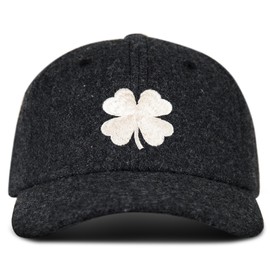 Lucky Brand Wool Embroidered Baseball Cap with Adjustable Straps for Men and Women (One Size Fits Most), Clover-Grey