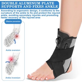 BAIFULAI Sprunggelenkbandage für Rechts Links, Verstellbare Knöchelbandage mit Knauf für verstauchte Knöchel Fersensporn Plantarfasziitis Fußmanschette Sehnenentzündung Achillessehnenentzündung