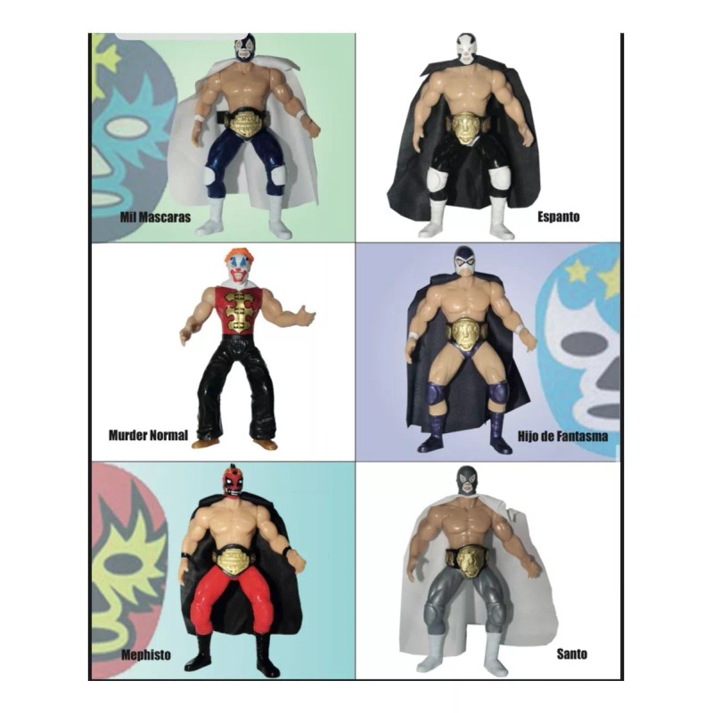 Didier Market Pack 5 Muñecos Luchadores Coleccionables Lucha Libre