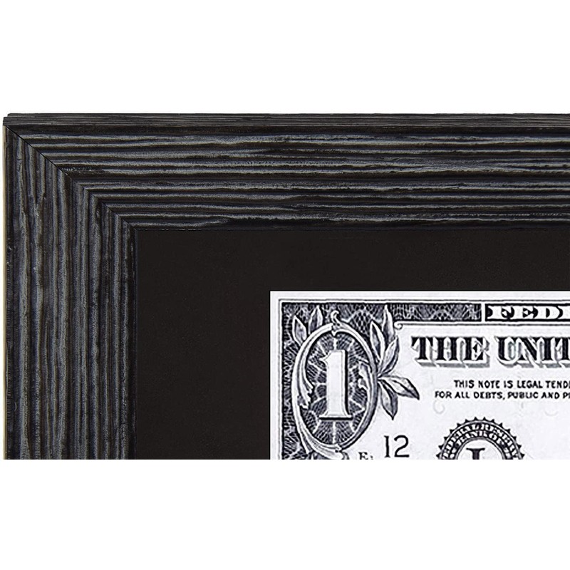 Space Art Deco, 4x9 Dark Brown Textured Dollar Bill/Currency Frame