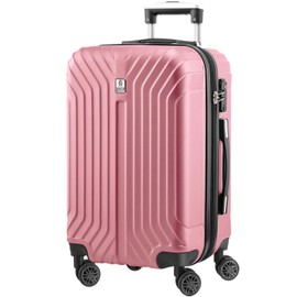AnyZip Expandable Luggage, 24 Inch Hard Shell Checked Suitcase, Rolling Lightweight Travel Suitcases with Wheels TSA Lock (Pink)