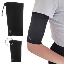 PICC/IV Arm Cover/Sleeve-U- Shape Canal Skin Barrier and Adjustable Toggle for the perfect fit!, Black, Large