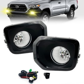 Fog Lights Assembly Kit for 2016 2017 2018 2019 2020 2021 2022 2023 Toyota Tacoma(Fits SR,SR5 Model Only), 1 Pair Bumper Driving Fog Lamps Set with H11 55W Halogen Bulbs
